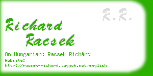 richard racsek business card
