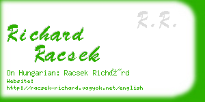 richard racsek business card
